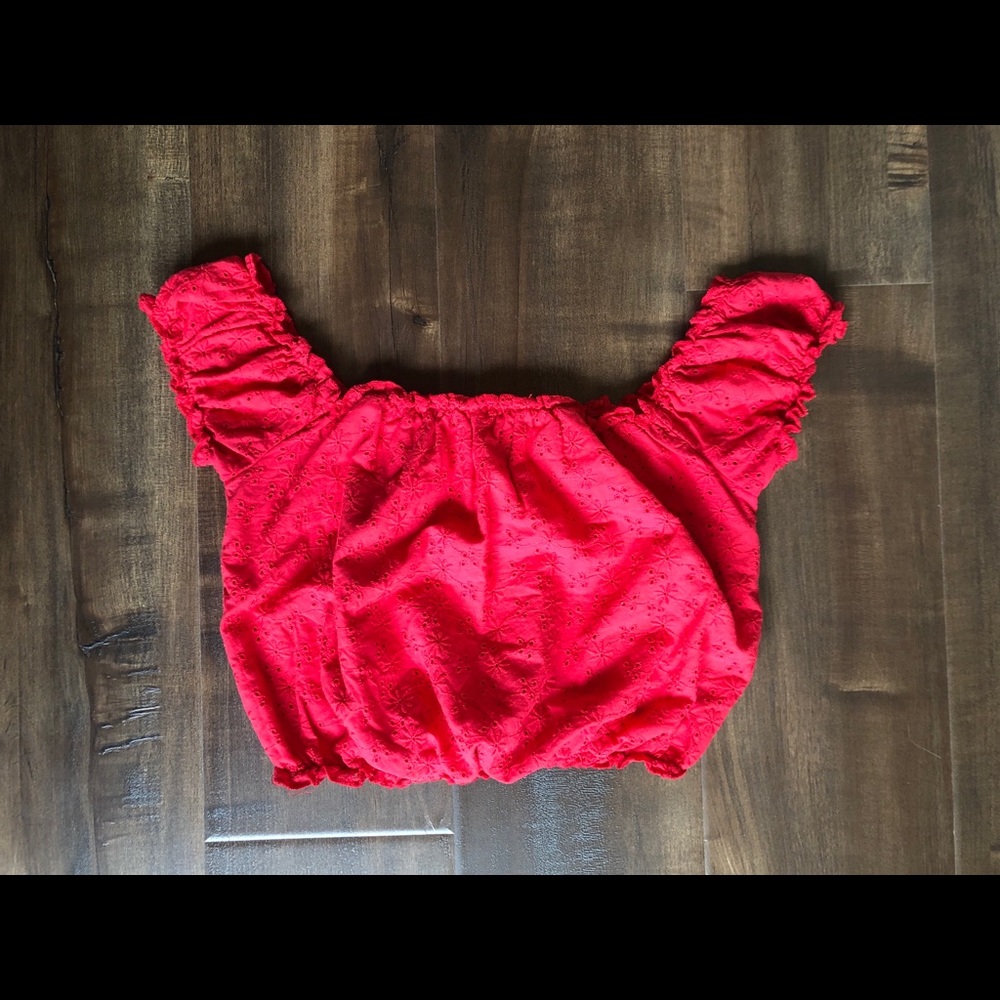 Garage Off the Shoulder Crop Top